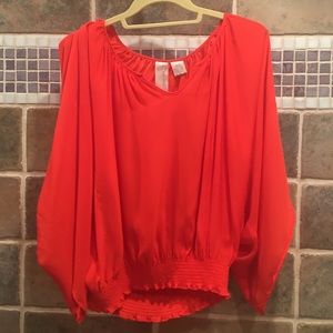 Bright coral blouse